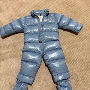Moncler Blue Puffer Snowsuit